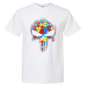 Skull Autism Awareness Tee Mom Dad Autism Garment-Dyed Heavyweight T-Shirt