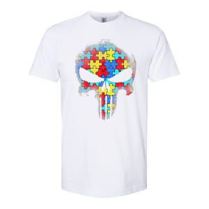 Skull Autism Awareness Tee Mom Dad Autism Softstyle CVC T-Shirt