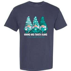 Sexual Assault Awareness Month Teal Ribbon Gnomies Support Garment-Dyed Heavyweight T-Shirt