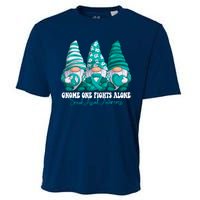 Sexual Assault Awareness Month Teal Ribbon Gnomies Support Cooling Performance Crew T-Shirt