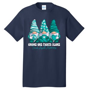 Sexual Assault Awareness Month Teal Ribbon Gnomies Support Tall T-Shirt