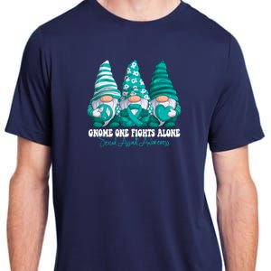 Sexual Assault Awareness Month Teal Ribbon Gnomies Support Adult ChromaSoft Performance T-Shirt