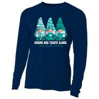 Sexual Assault Awareness Month Teal Ribbon Gnomies Support Cooling Performance Long Sleeve Crew