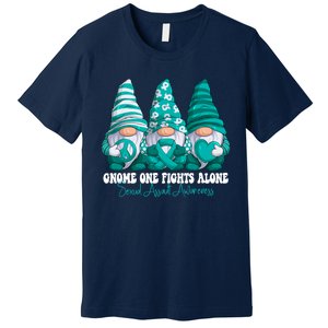 Sexual Assault Awareness Month Teal Ribbon Gnomies Support Premium T-Shirt