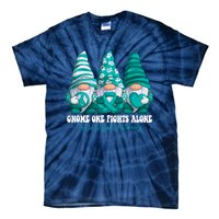 Sexual Assault Awareness Month Teal Ribbon Gnomies Support Tie-Dye T-Shirt