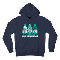 Sexual Assault Awareness Month Teal Ribbon Gnomies Support Tall Hoodie