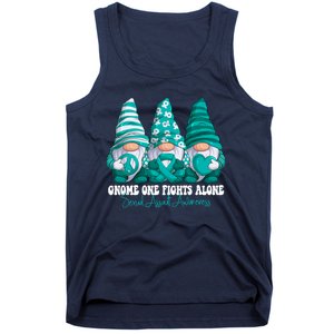 Sexual Assault Awareness Month Teal Ribbon Gnomies Support Tank Top