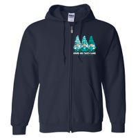 Sexual Assault Awareness Month Teal Ribbon Gnomies Support Full Zip Hoodie