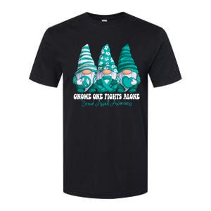 Sexual Assault Awareness Month Teal Ribbon Gnomies Support Softstyle CVC T-Shirt