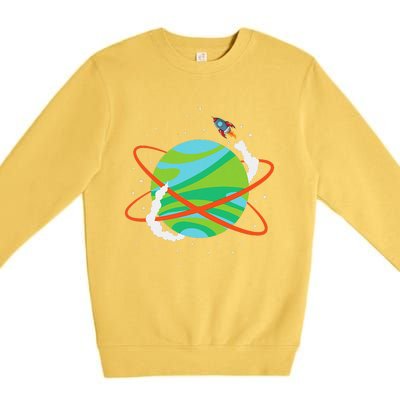 Spacecraft Approaching A Distant Exoplanet Premium Crewneck Sweatshirt