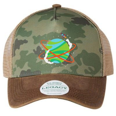 Spacecraft Approaching A Distant Exoplanet Legacy Tie Dye Trucker Hat