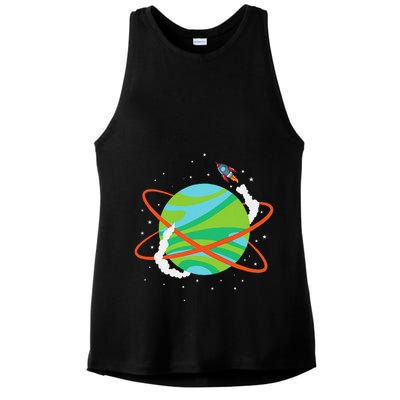 Spacecraft Approaching A Distant Exoplanet Ladies PosiCharge Tri-Blend Wicking Tank