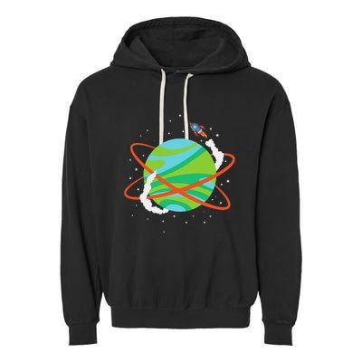 Spacecraft Approaching A Distant Exoplanet Garment-Dyed Fleece Hoodie