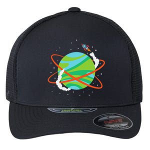 Spacecraft Approaching A Distant Exoplanet Flexfit Unipanel Trucker Cap