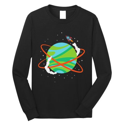 Spacecraft Approaching A Distant Exoplanet Long Sleeve Shirt