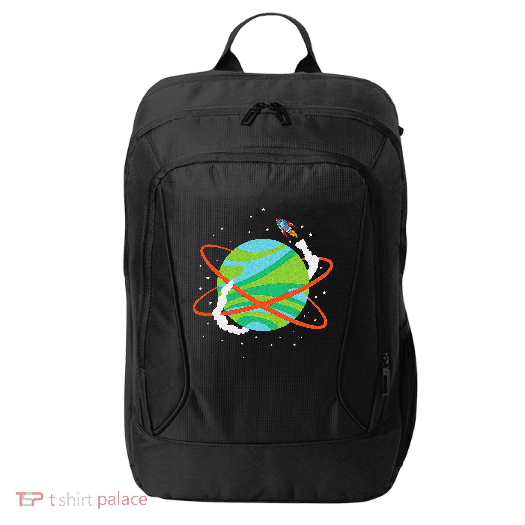 Spacecraft Approaching A Distant Exoplanet City Backpack