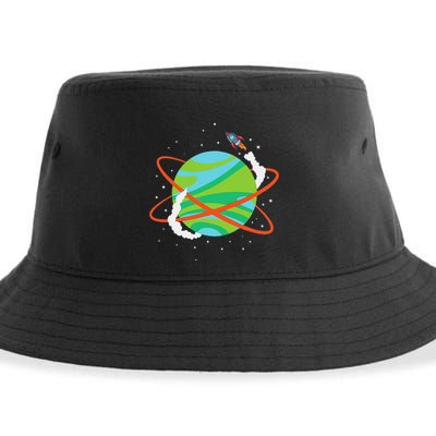 Spacecraft Approaching A Distant Exoplanet Sustainable Bucket Hat