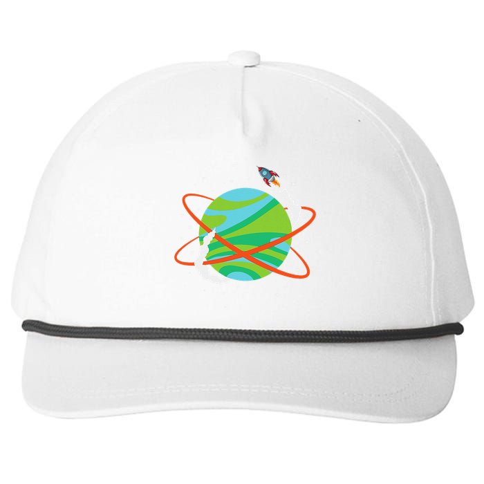 Spacecraft Approaching A Distant Exoplanet Snapback Five-Panel Rope Hat