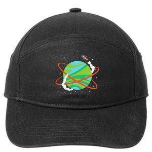 Spacecraft Approaching A Distant Exoplanet 7-Panel Snapback Hat