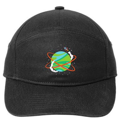 Spacecraft Approaching A Distant Exoplanet 7-Panel Snapback Hat