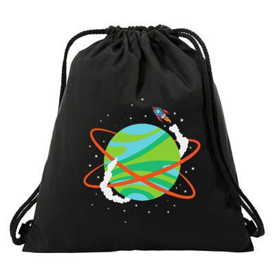 Spacecraft Approaching A Distant Exoplanet Drawstring Bag