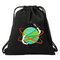 Spacecraft Approaching A Distant Exoplanet Drawstring Bag