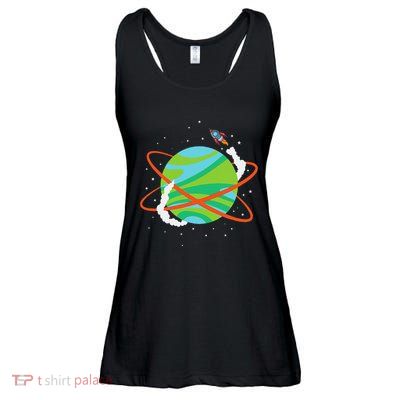 Spacecraft Approaching A Distant Exoplanet Ladies Essential Flowy Tank