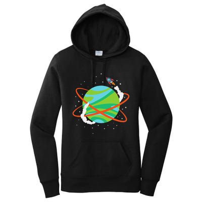 Spacecraft Approaching A Distant Exoplanet Women's Pullover Hoodie