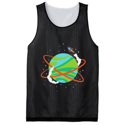Spacecraft Approaching A Distant Exoplanet Mesh Reversible Basketball Jersey Tank