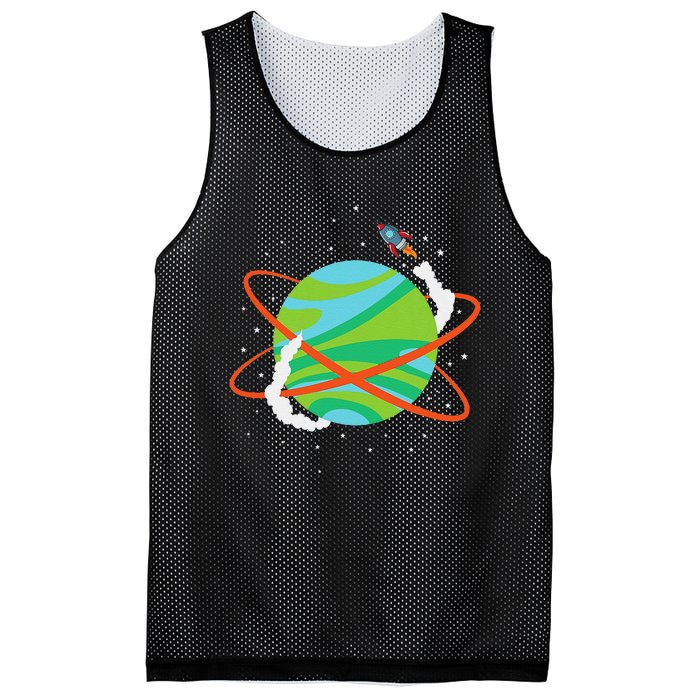 Spacecraft Approaching A Distant Exoplanet Mesh Reversible Basketball Jersey Tank