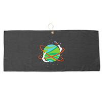 Spacecraft Approaching A Distant Exoplanet Large Microfiber Waffle Golf Towel