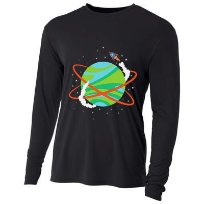 Spacecraft Approaching A Distant Exoplanet Cooling Performance Long Sleeve Crew