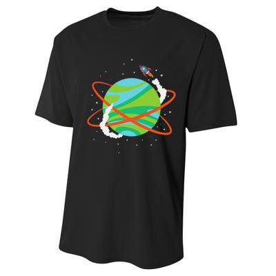 Spacecraft Approaching A Distant Exoplanet Performance Sprint T-Shirt