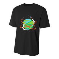 Spacecraft Approaching A Distant Exoplanet Youth Performance Sprint T-Shirt