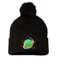 Spacecraft Approaching A Distant Exoplanet Pom Pom 12in Knit Beanie