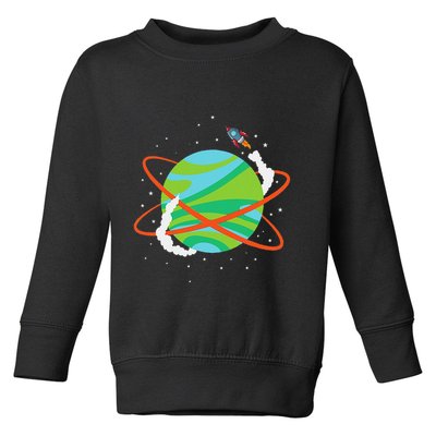 Spacecraft Approaching A Distant Exoplanet Toddler Sweatshirt