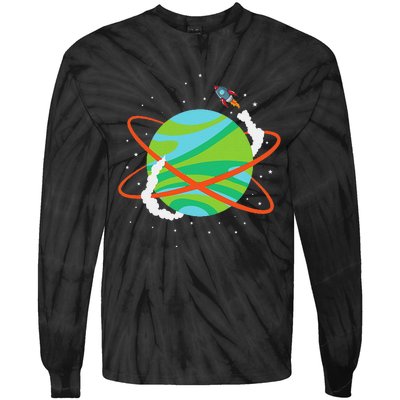 Spacecraft Approaching A Distant Exoplanet Tie-Dye Long Sleeve Shirt