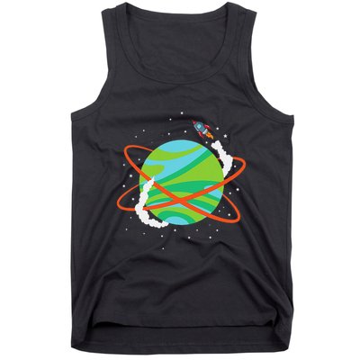 Spacecraft Approaching A Distant Exoplanet Tank Top