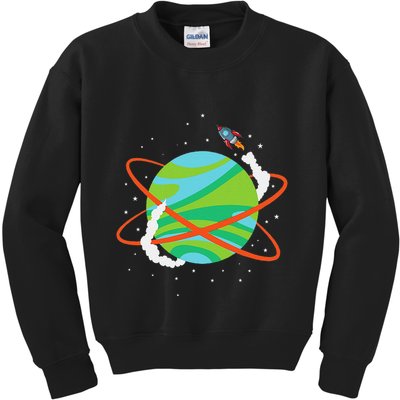 Spacecraft Approaching A Distant Exoplanet Kids Sweatshirt
