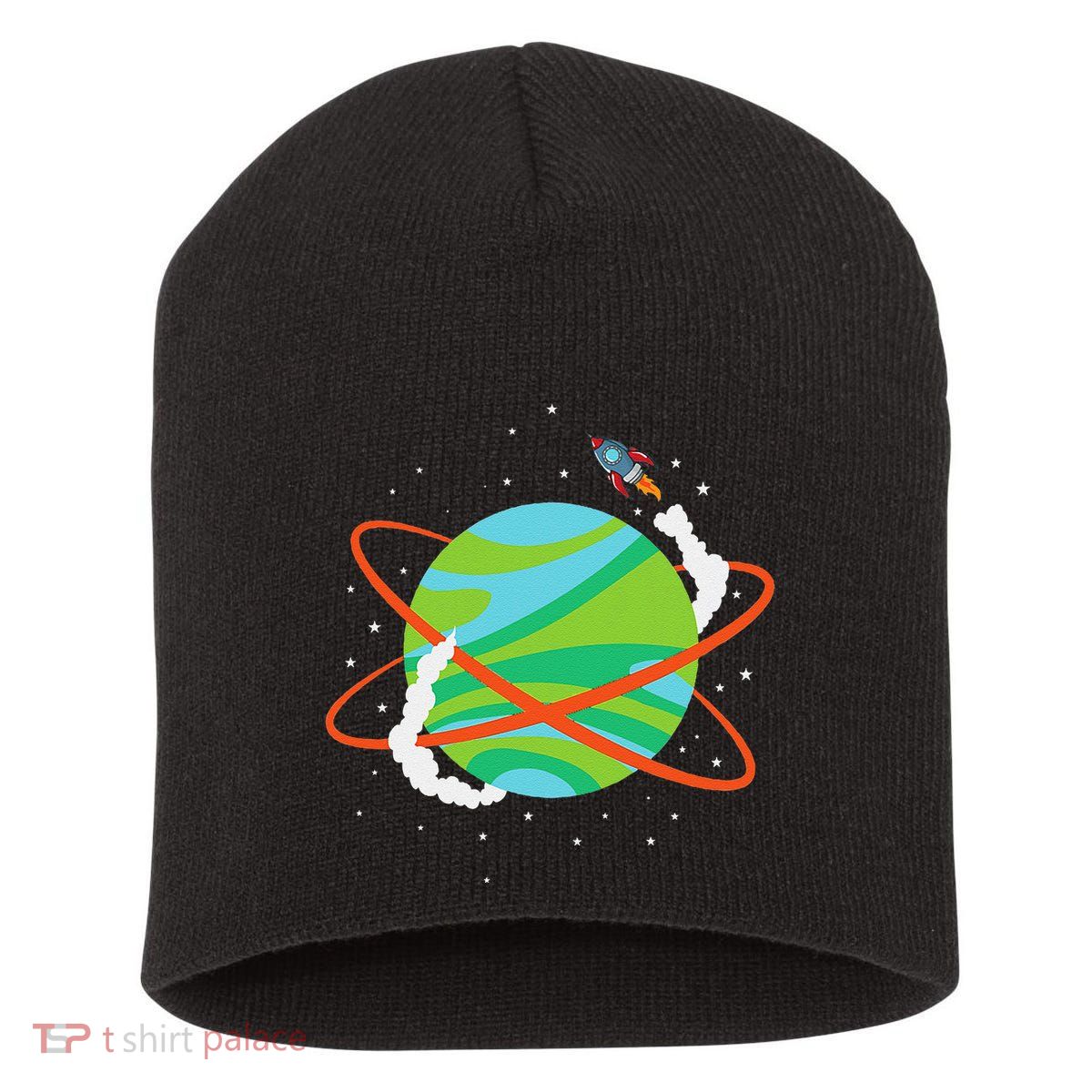 Spacecraft Approaching A Distant Exoplanet Short Acrylic Beanie