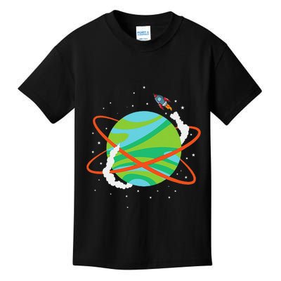 Spacecraft Approaching A Distant Exoplanet Kids T-Shirt