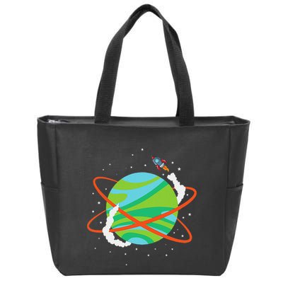 Spacecraft Approaching A Distant Exoplanet Zip Tote Bag