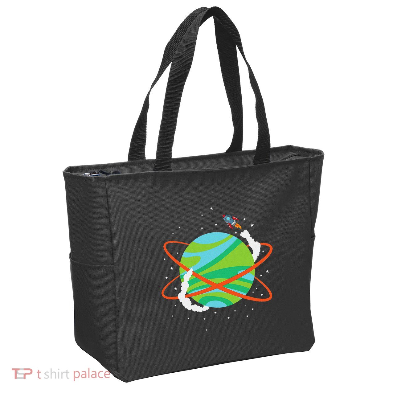 Spacecraft Approaching A Distant Exoplanet Zip Tote Bag