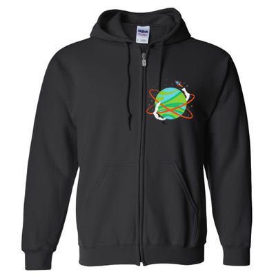 Spacecraft Approaching A Distant Exoplanet Full Zip Hoodie