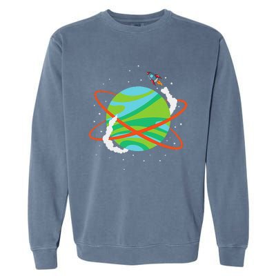 Spacecraft Approaching A Distant Exoplanet Garment-Dyed Sweatshirt