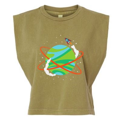 Spacecraft Approaching A Distant Exoplanet Garment-Dyed Women's Muscle Tee