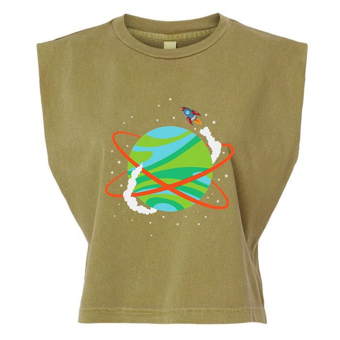 Spacecraft Approaching A Distant Exoplanet Garment-Dyed Women's Muscle Tee