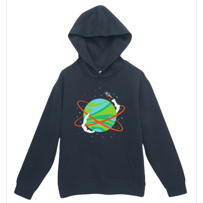 Spacecraft Approaching A Distant Exoplanet Urban Pullover Hoodie