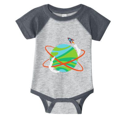 Spacecraft Approaching A Distant Exoplanet Infant Baby Jersey Bodysuit