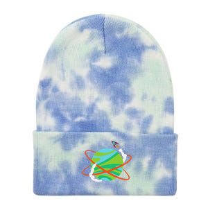 Spacecraft Approaching A Distant Exoplanet Tie Dye 12in Knit Beanie